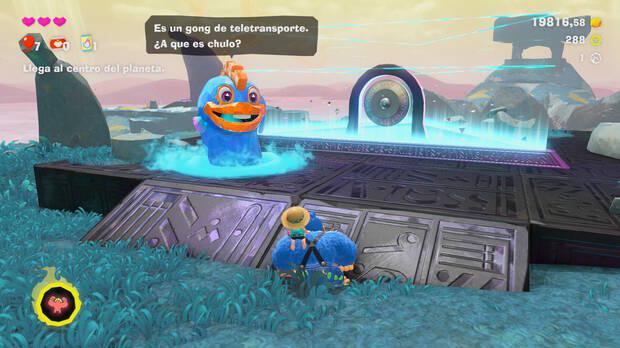 Donkey Kong Bananza - Volver a visitar estratos usando gongs de teletransporte