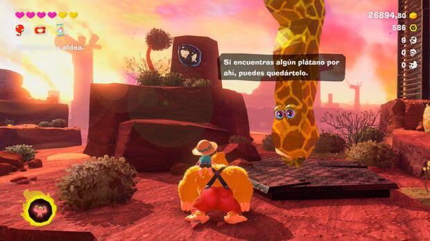 Donkey Kong Bananza - Ubicación del fósil Hoja 10 en Estrato del cañón