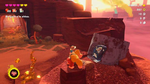 Donkey Kong Bananza - Ubicación del fósil Hoja 11 en Estrato del cañón