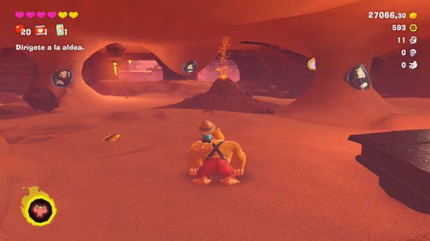 Donkey Kong Bananza - Ubicación del fósil Hoja 12, 13 y 14 en Estrato del cañón