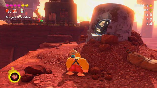 Donkey Kong Bananza - Ubicación del fósil Hoja 19 en Estrato del cañón