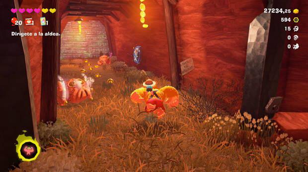 Donkey Kong Bananza - Ubicación del fósil Hoja 16 en Estrato del cañón