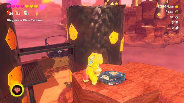 Donkey Kong Bananza - Ubicación del fósil Hoja 32 en Estrato del cañón