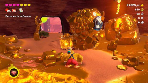 Donkey Kong Bananza - Ubicación del fósil Hoja 34 en Estrato del cañón