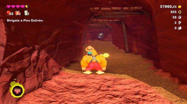 Donkey Kong Bananza - Ubicación del fósil Hoja 29 en Estrato del cañón