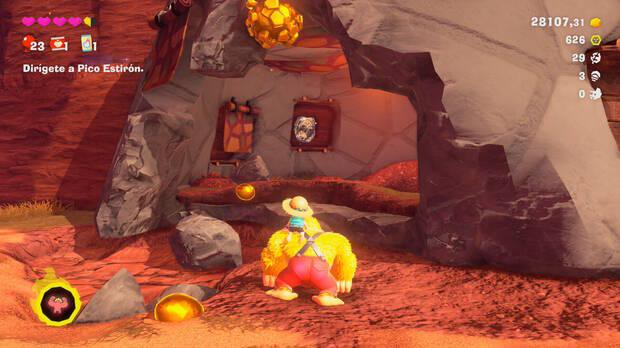 Donkey Kong Bananza - Ubicación del fósil Hoja 30 en Estrato del cañón