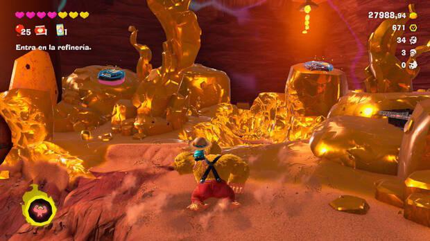 Donkey Kong Bananza - Ubicación del fósil Hoja 35 y 36 en Estrato del cañón