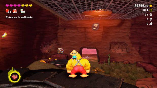 Donkey Kong Bananza - Ubicación del fósil Hoja 38 en Estrato del cañón