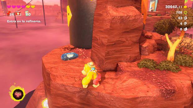 Donkey Kong Bananza - Ubicación del fósil Hoja 44 en Estrato del cañón