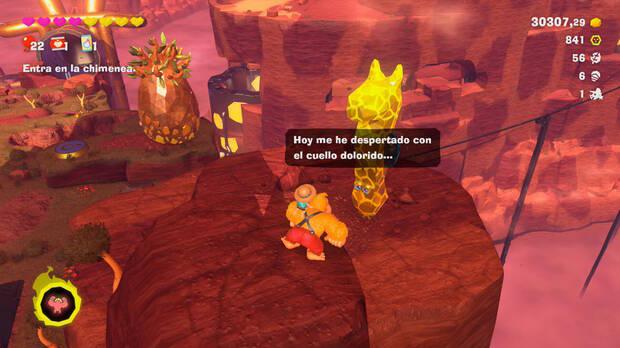 Donkey Kong Bananza - Ubicación del fósil Hoja 47 en Estrato del cañón