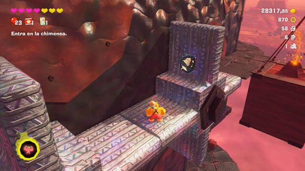 Donkey Kong Bananza - Ubicación del fósil Hoja 49 en Estrato del cañón