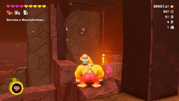 Donkey Kong Bananza - Ubicación del fósil Hoja 59 en Estrato del cañón