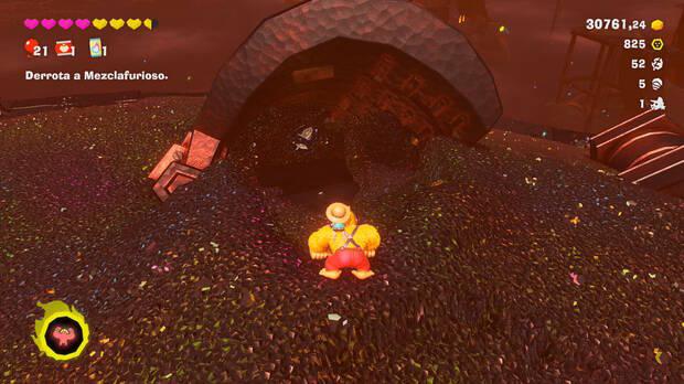 Donkey Kong Bananza - Ubicación del fósil Hoja 60 en Estrato del cañón
