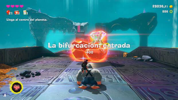 Donkey Kong Bananza - Ubicación del plátano 01 en La bifurcación