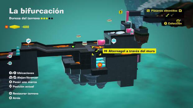 Donkey Kong Bananza - Localización en el mapa del plátano 06 en La bifurcación