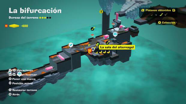 Donkey Kong Bananza - Localización en el mapa del plátano 02 en La bifurcación