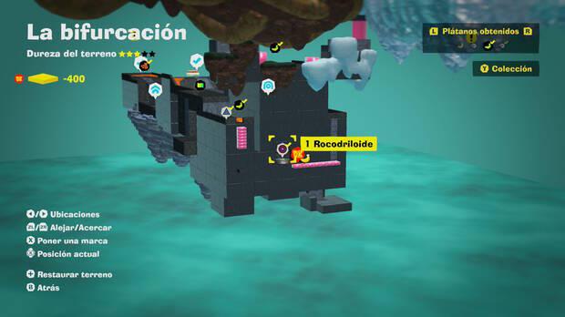 Donkey Kong Bananza - Localización en el mapa del plátano 08 en La bifurcación