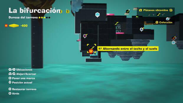 Donkey Kong Bananza - Localización en el mapa del plátano 07 en La bifurcación
