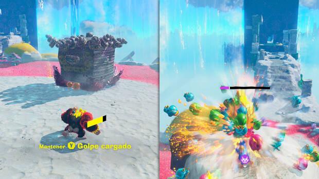 Donkey Kong Bananza - Estrategia para derrotar al jefe Garrapulpón