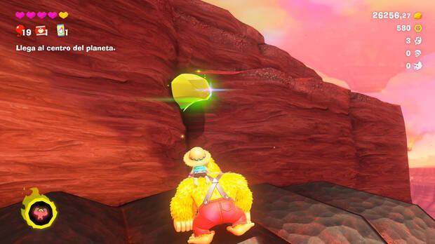 Donkey Kong Bananza - Ubicación del plátano 06 en Estrato del cañón