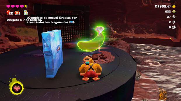 Donkey Kong Bananza - Ubicación del plátano 21 en Estrato del cañón
