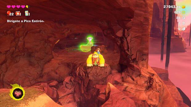 Donkey Kong Bananza - Ubicación del plátano 27 en Estrato del cañón