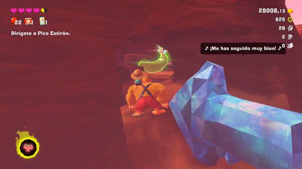 Donkey Kong Bananza - Ubicación del plátano 22 en Estrato del cañón