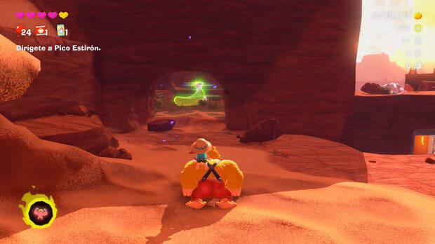 Donkey Kong Bananza - Ubicación del plátano 28 en Estrato del cañón