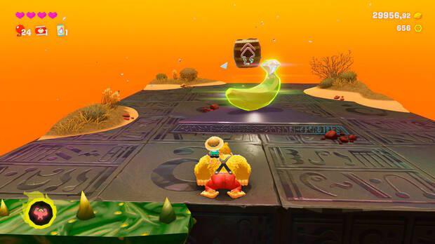 Donkey Kong Bananza - Ubicación del plátano 18 en Estrato del cañón