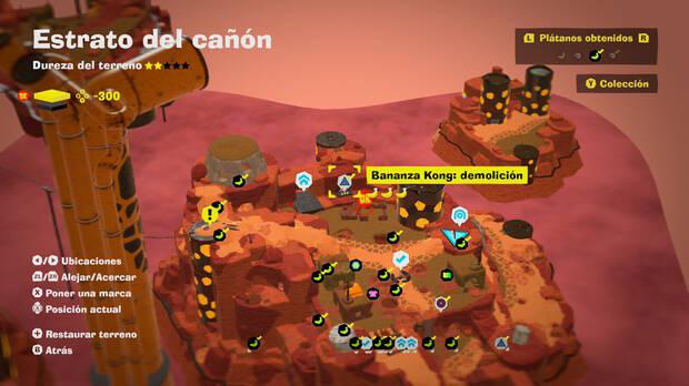 Donkey Kong Bananza - Localización en el mapa del plátano 24 en Estrato del cañón