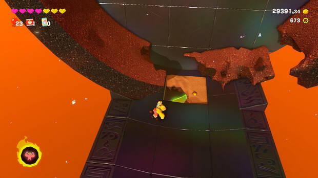 Donkey Kong Bananza - Ubicación del plátano 31 en Estrato del cañón