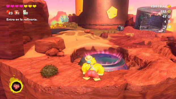 Donkey Kong Bananza - Ubicación del plátano 40 en Estrato del cañón