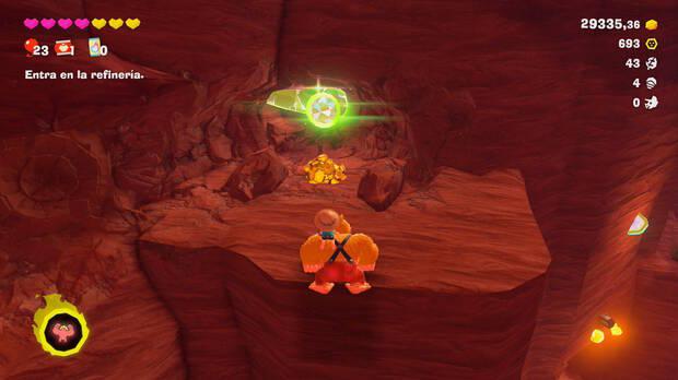 Donkey Kong Bananza - Ubicación del plátano 36 en Estrato del cañón