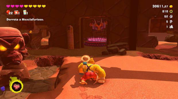 Donkey Kong Bananza - Ubicación del plátano 68 en Estrato del cañón