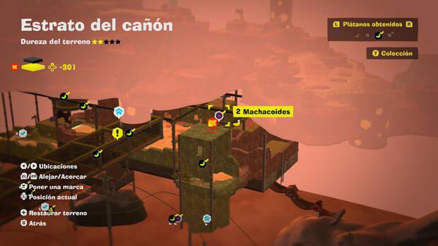 Donkey Kong Bananza - Localización en el mapa del plátano 68 en Estrato del cañón