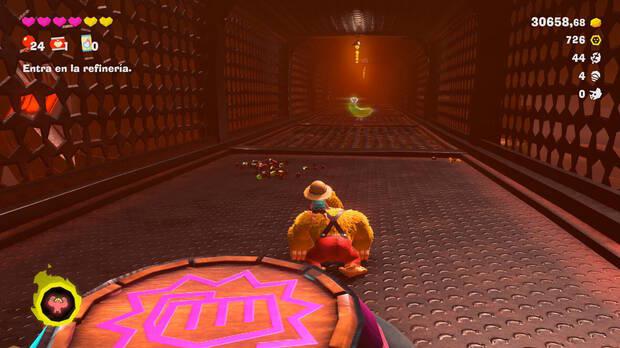Donkey Kong Bananza - Ubicación del plátano 79 en Estrato del cañón