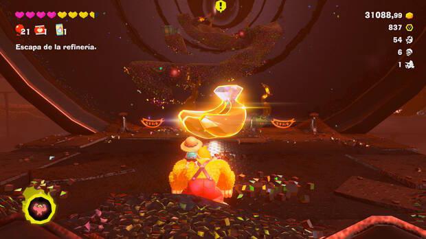 Donkey Kong Bananza - Ubicación del plátano 73 en Estrato del cañón