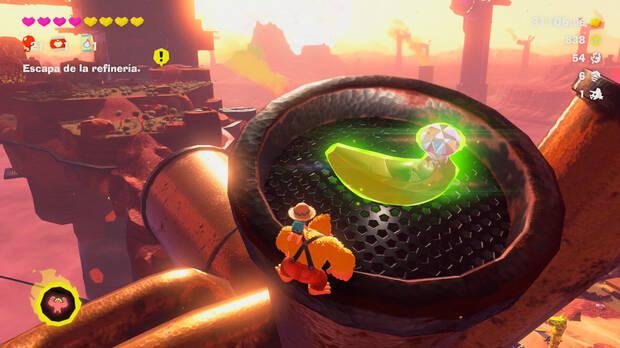 Donkey Kong Bananza - Ubicación del plátano 41 en Estrato del cañón