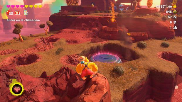 Donkey Kong Bananza - Ubicación del plátano 42 en Estrato del cañón