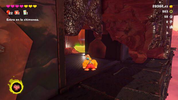 Donkey Kong Bananza - Ubicación del plátano 53 en Estrato del cañón