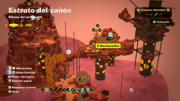 Donkey Kong Bananza - Localización en el mapa del plátano 42 en Estrato del cañón