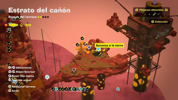 Donkey Kong Bananza - Localización en el mapa del plátano 46 en Estrato del cañón