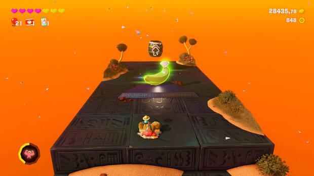 Donkey Kong Bananza - Ubicación del plátano 48 en Estrato del cañón