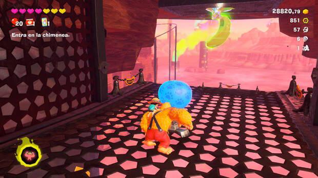 Donkey Kong Bananza - Ubicación del plátano 51 en Estrato del cañón