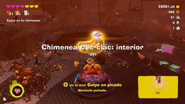 Donkey Kong Bananza - Ubicación del plátano 75 en Estrato del cañón