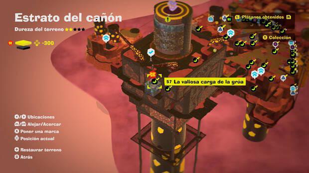 Donkey Kong Bananza - Localización en el mapa del plátano 57 en Estrato del cañón