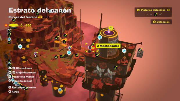 Donkey Kong Bananza - Localización en el mapa del plátano 58 en Estrato del cañón