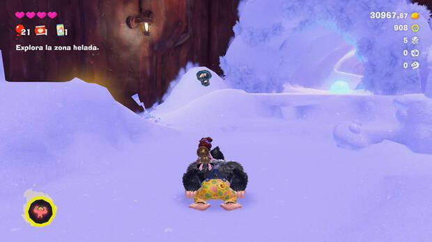 Donkey Kong Bananza - Ubicación del fósil Lirio de mar 06 en Estrato del glaciar