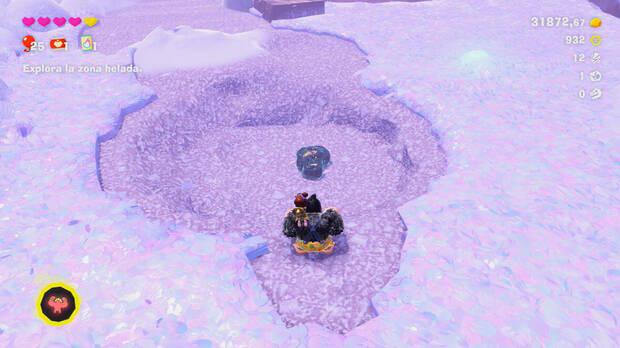 Donkey Kong Bananza - Ubicación del fósil Lirio de mar 13 en Estrato del glaciar