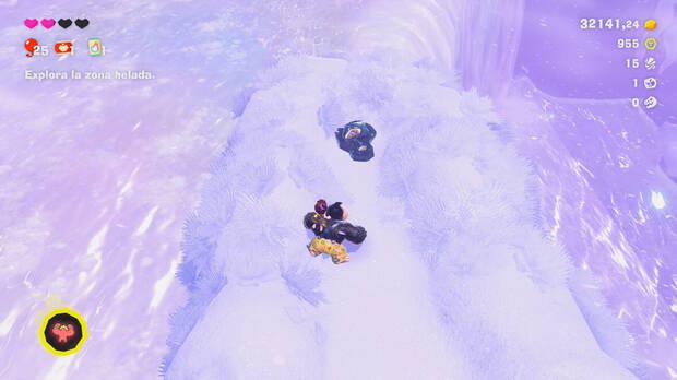 Donkey Kong Bananza - Ubicación del fósil Lirio de mar 16 en Estrato del glaciar